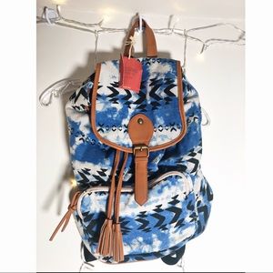 Mossimo Supply Co. Blue Canvas Aztec Backpack